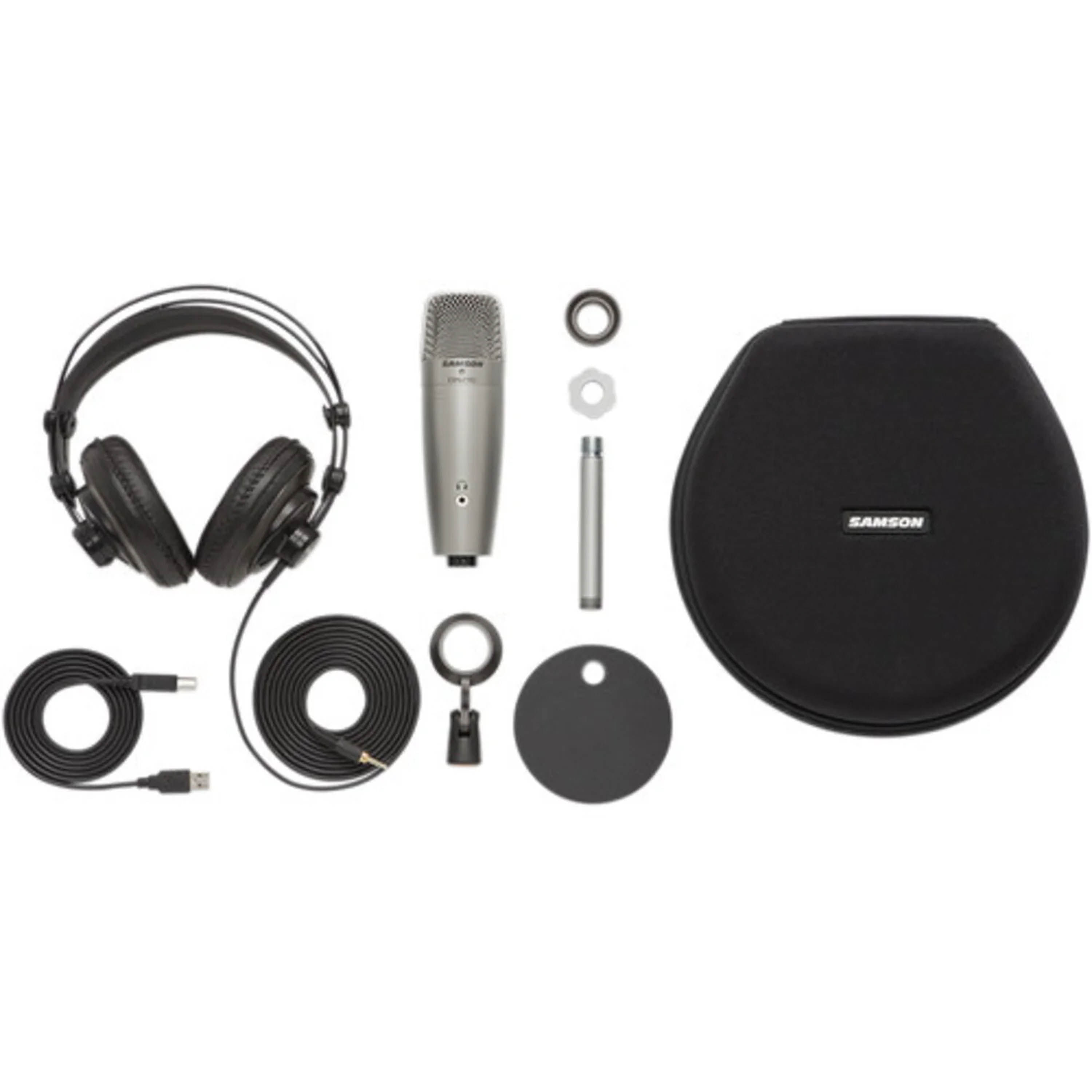 Pack de micrófono y audífonos Samson USB C01U/SR850 Pro Recording/Podcast foto 4