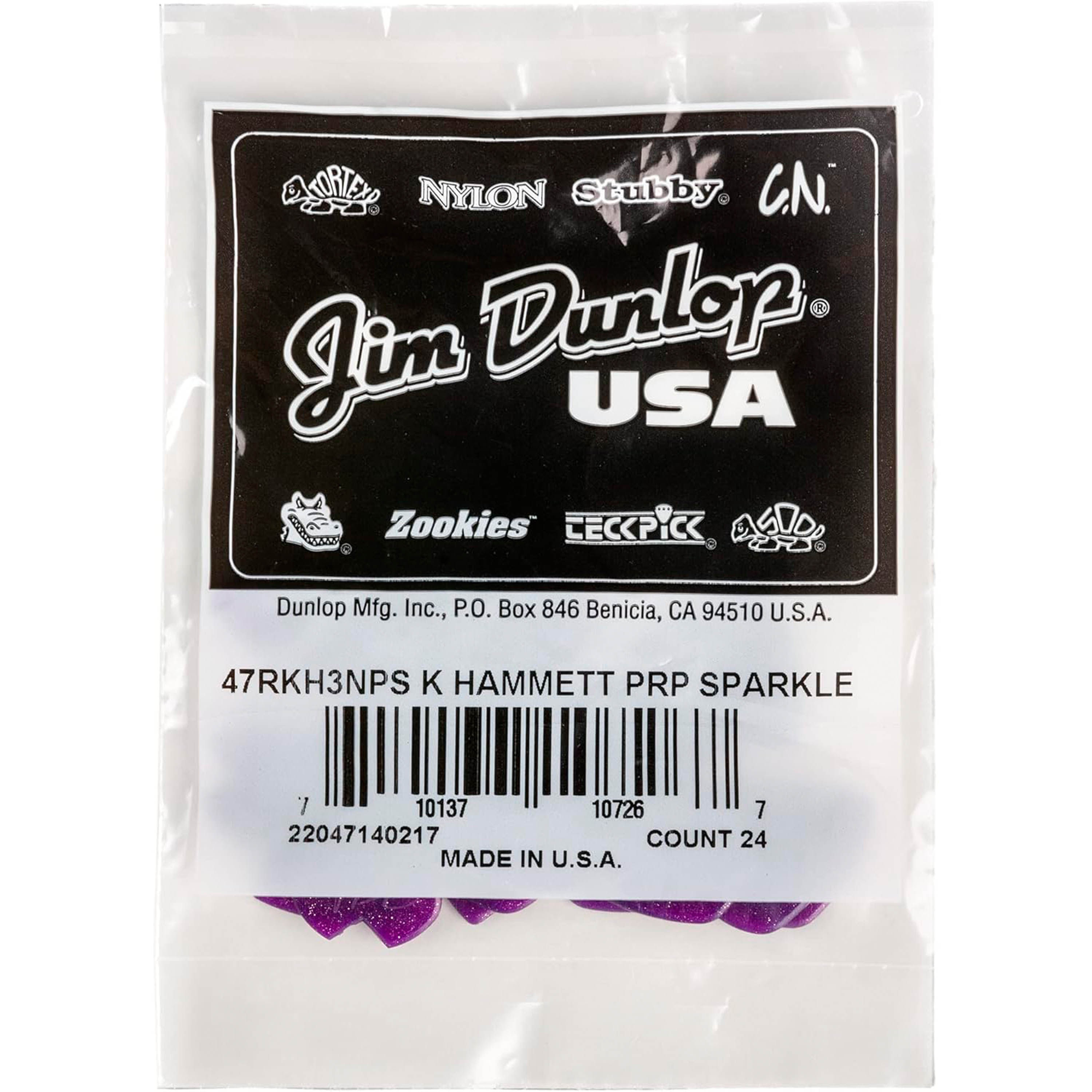 Pack uñetas Dunlop HAMMET PURPLE SPRKL JAZZ foto 4