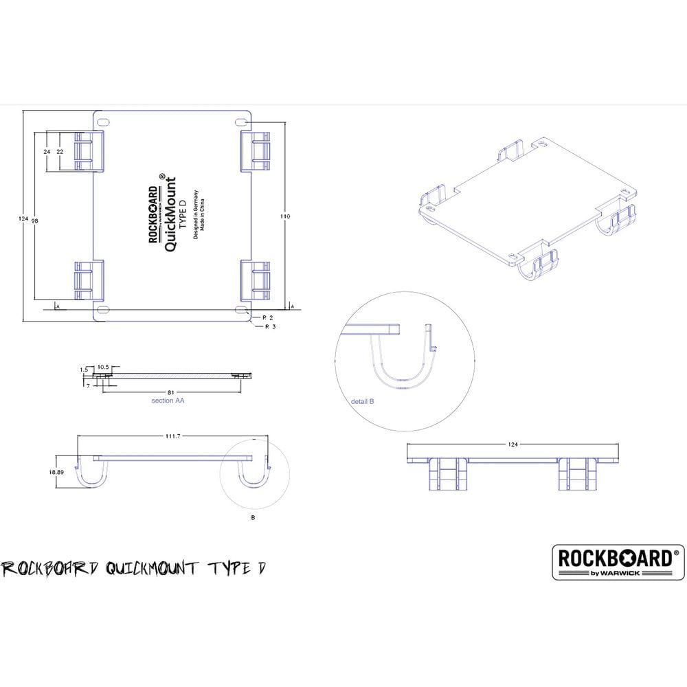 Placa de montaje Rockboard  D  para pedales EH-MXR-Keeley foto 2
