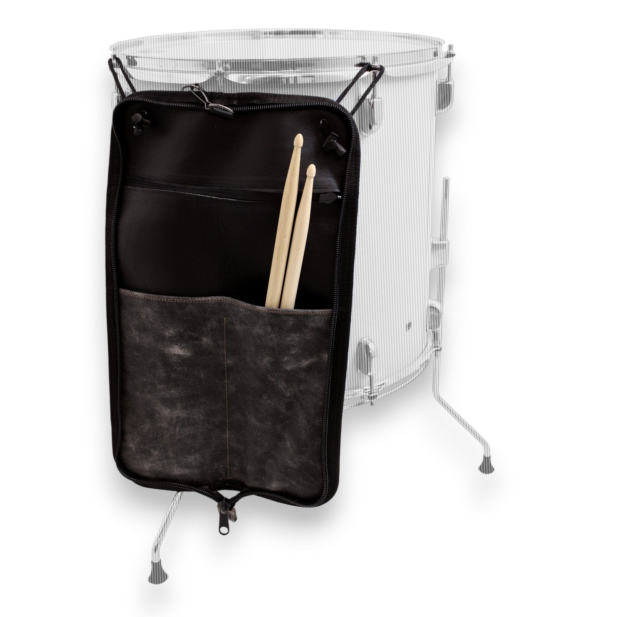 Porta baquetas de cuero Raven Straps gris foto 4