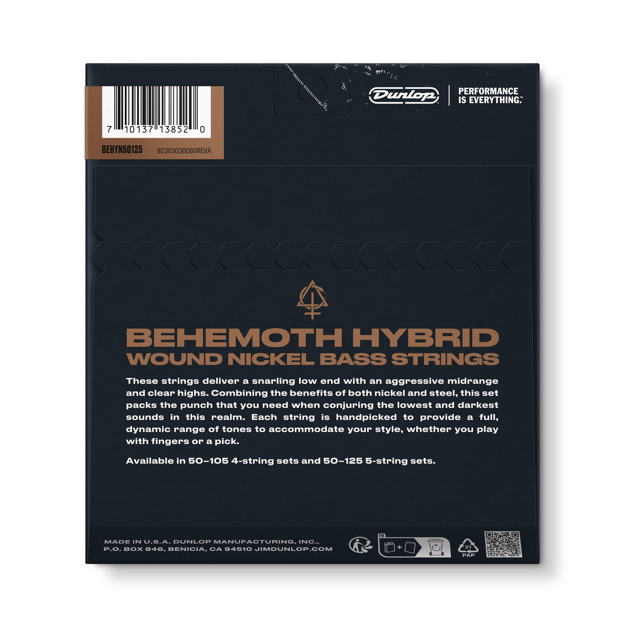 Set 5 cuerdas para bajo eléctrico Dunlop 50-125 Behemoth - BEHYN50125 foto 2