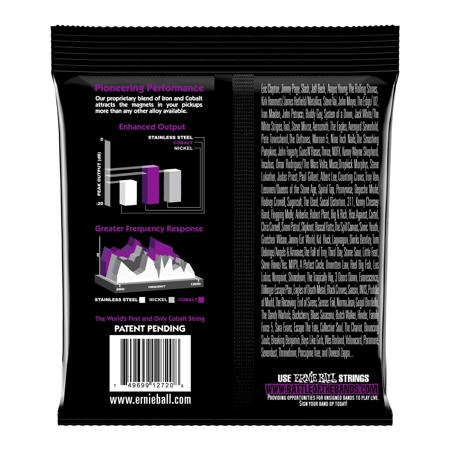 Set 7 cuerdas para guitarra eléctrica Ernie Ball 11-58 Power Slinky Cobalt P02729 foto 2
