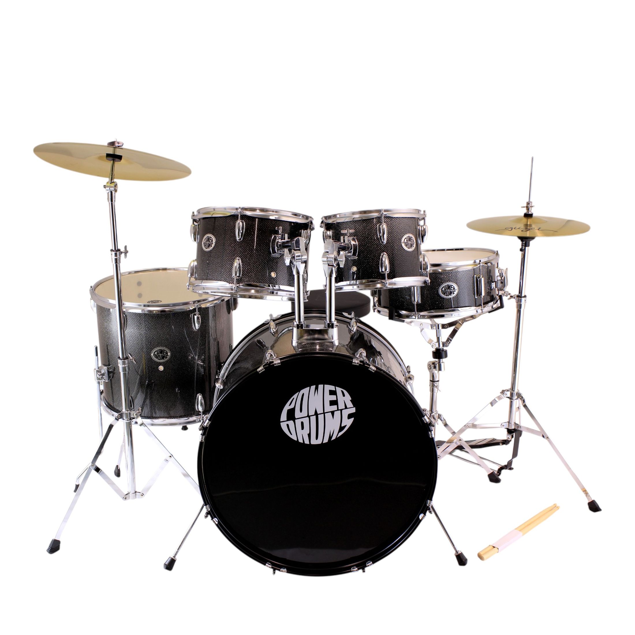 Set de batería acústica PowerDrums CPJ-5 FKS - Silver foto 2