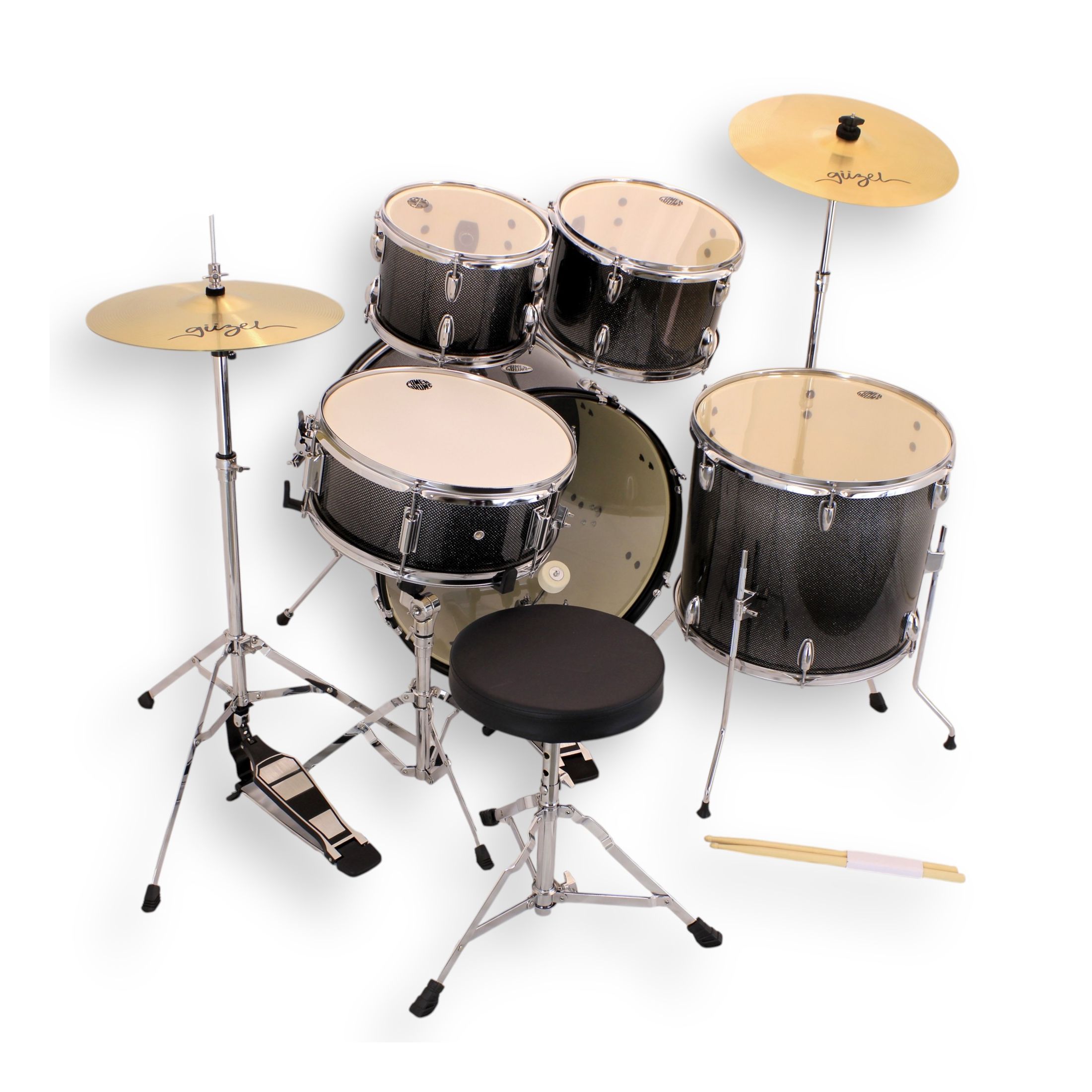 Set de batería acústica PowerDrums CPJ-5 FKS - Silver foto 4
