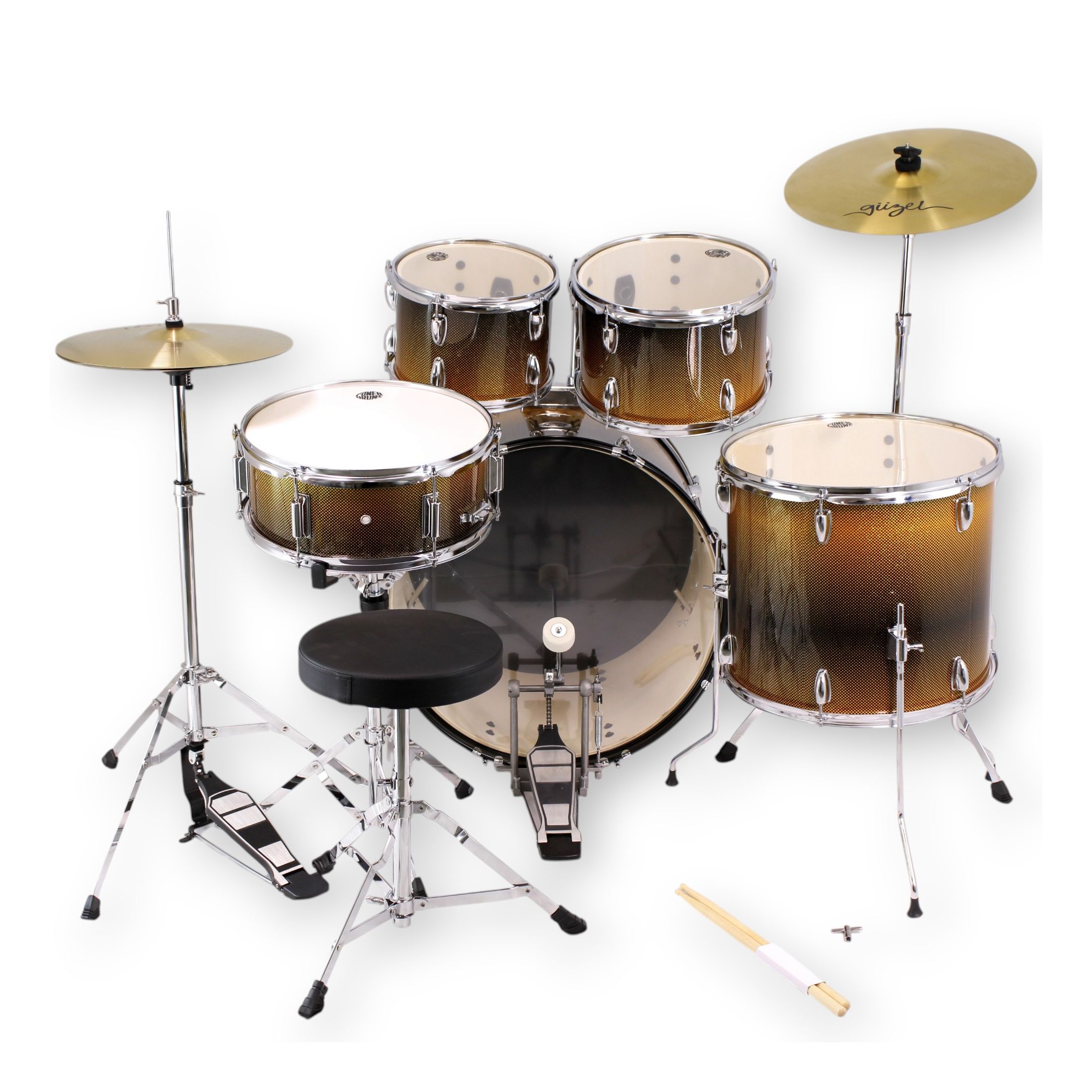 Set de batería acústica PowerDrums CPJ-5 FKY - Yellow foto 4