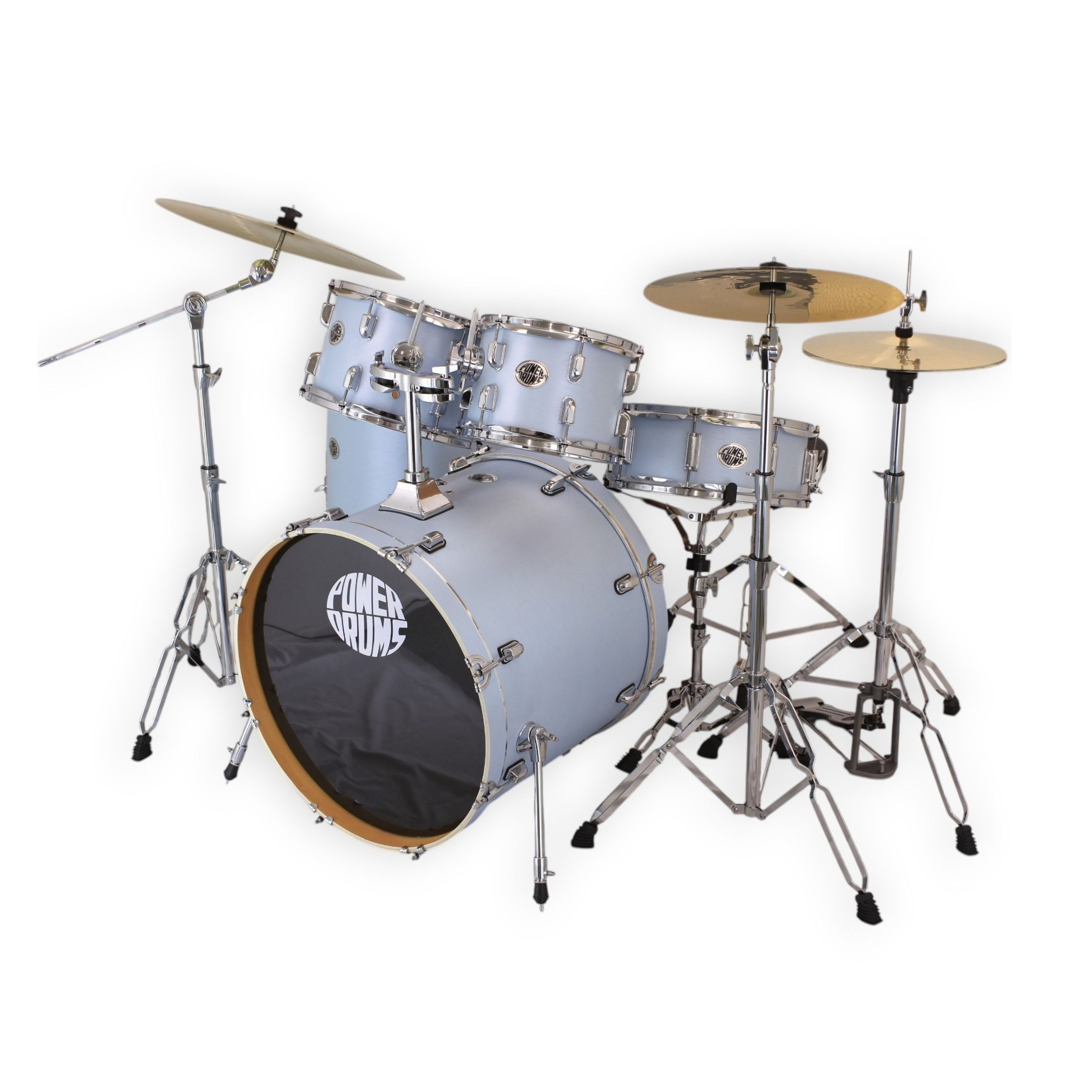 Set de batería acústica PowerDrums JJ-5 BLM con platillos Guzel foto 3
