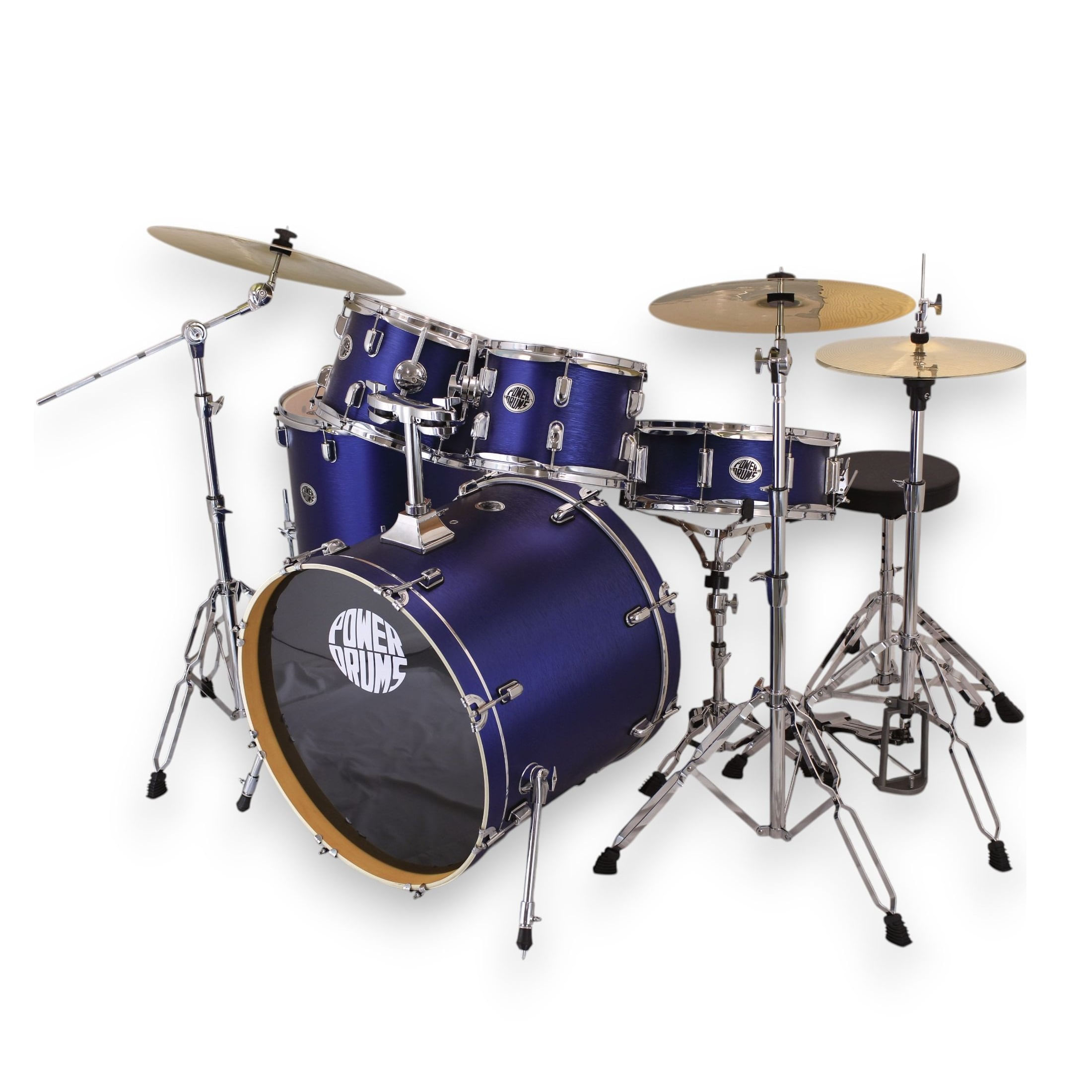 Set de batería acústica PowerDrums JJ-5 DLM con platillos Guzel foto 4