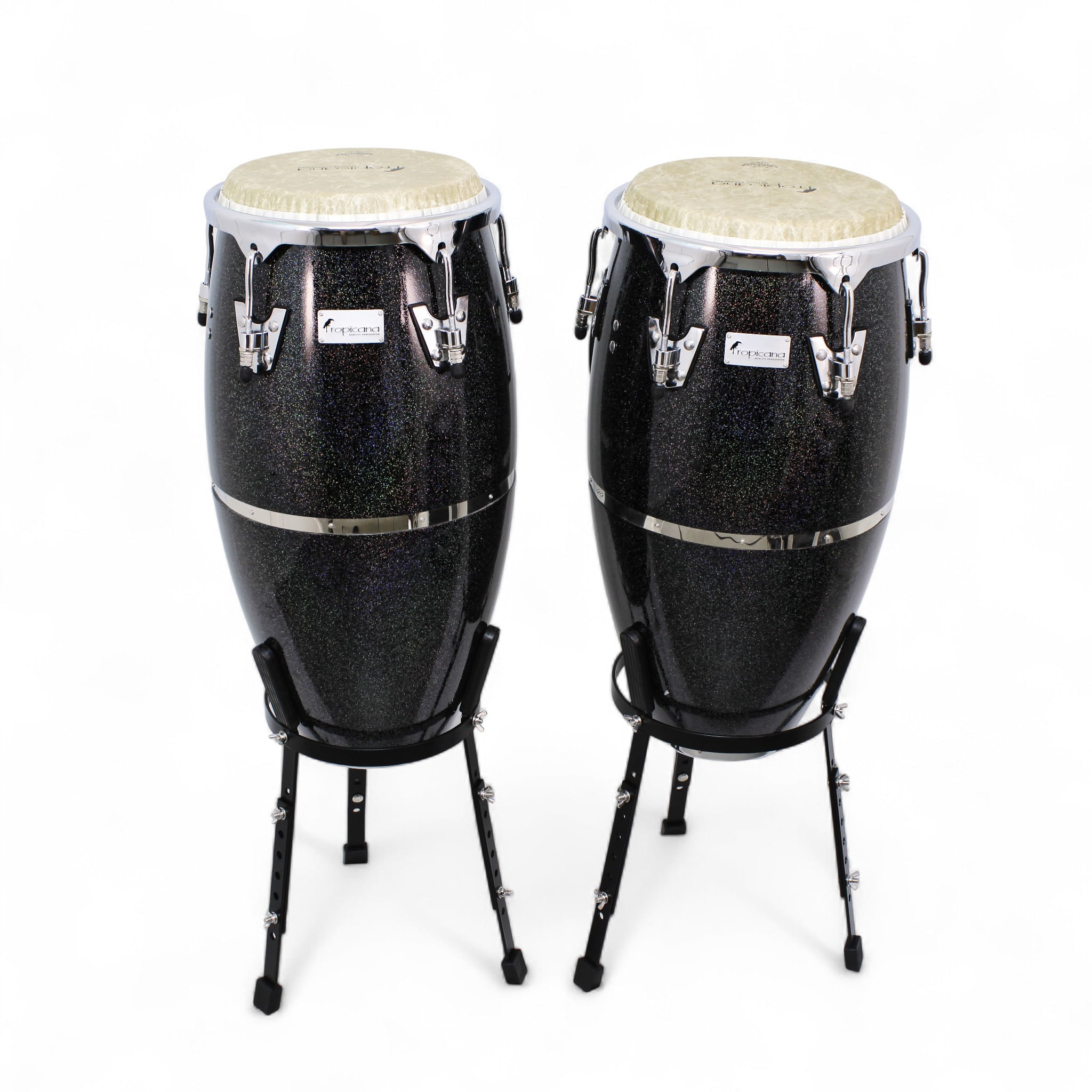 Set de congas Tropicana 11" - 11 3/4" Fiberskin con stand CRC852LBK-BKH foto 2