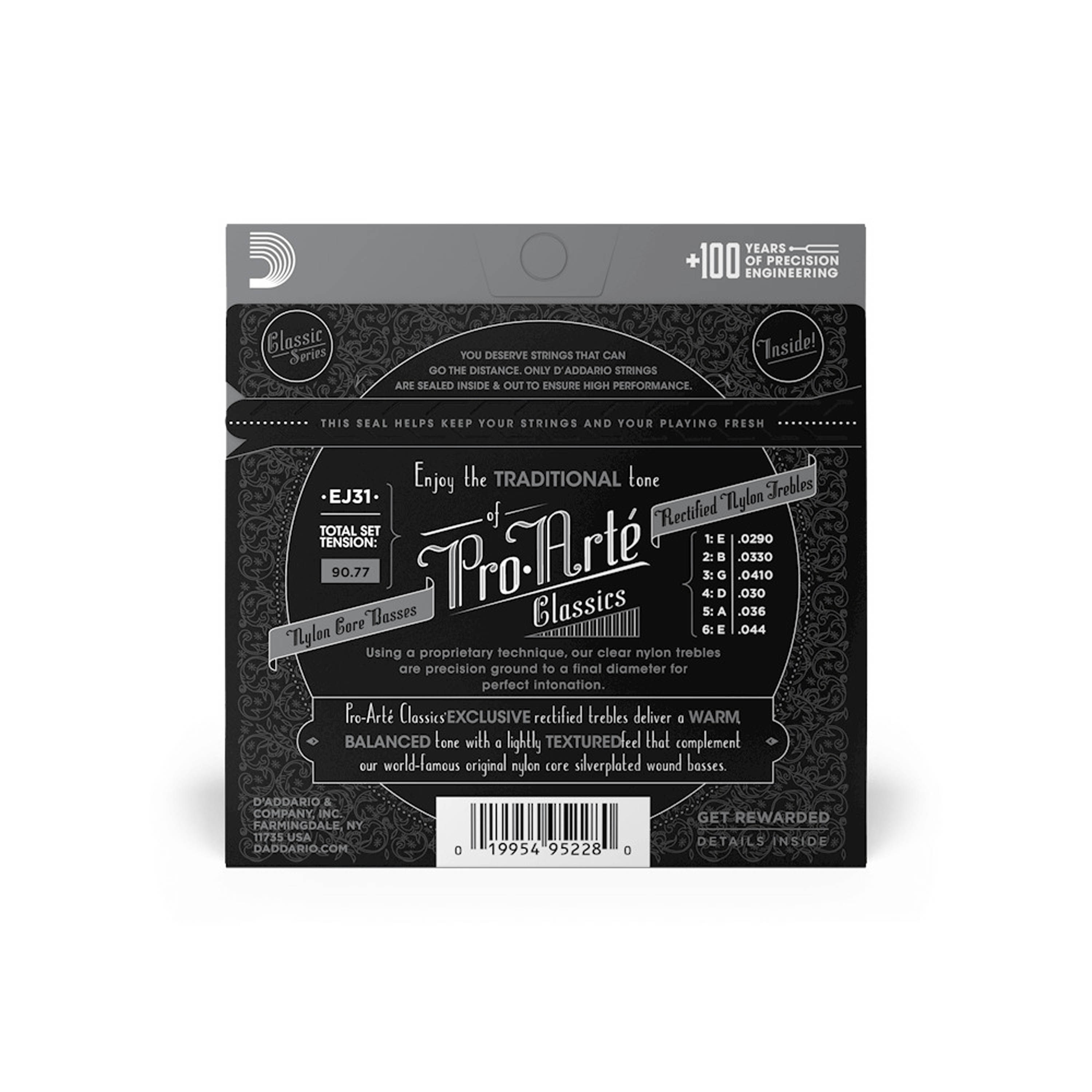 Set de cuerdas Clásicas D'addario EJ31 Nylon rectificado -  tensión alta foto 3