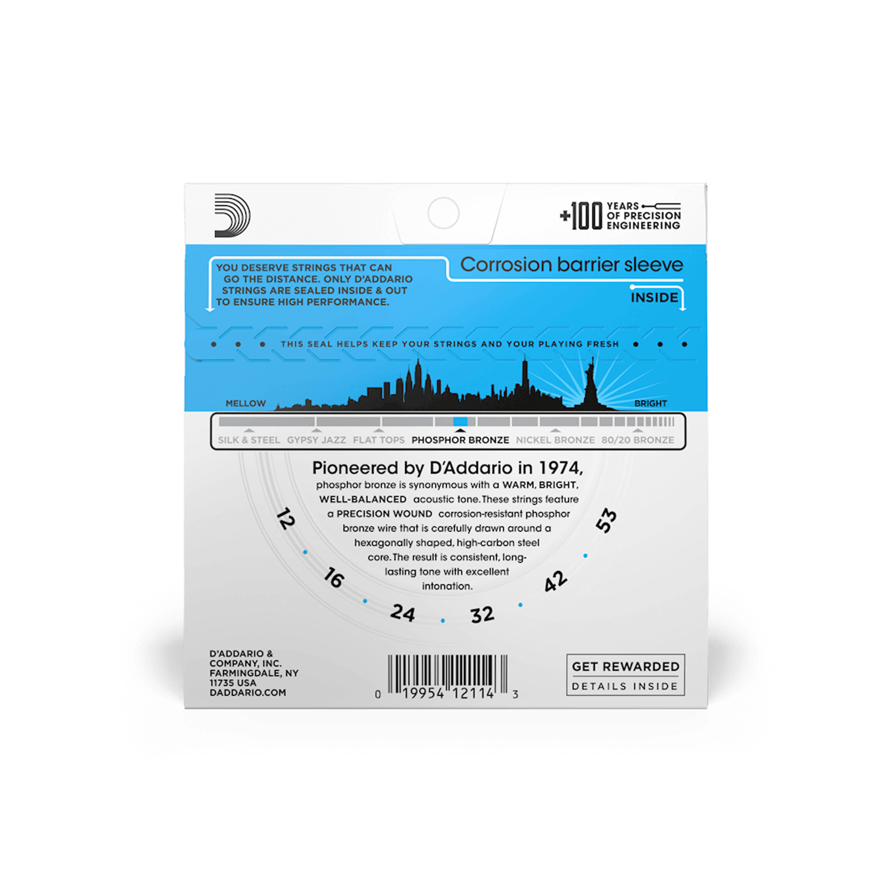 Set de cuerdas de Phosphor Bronze D'addario EJ16  Light foto 3