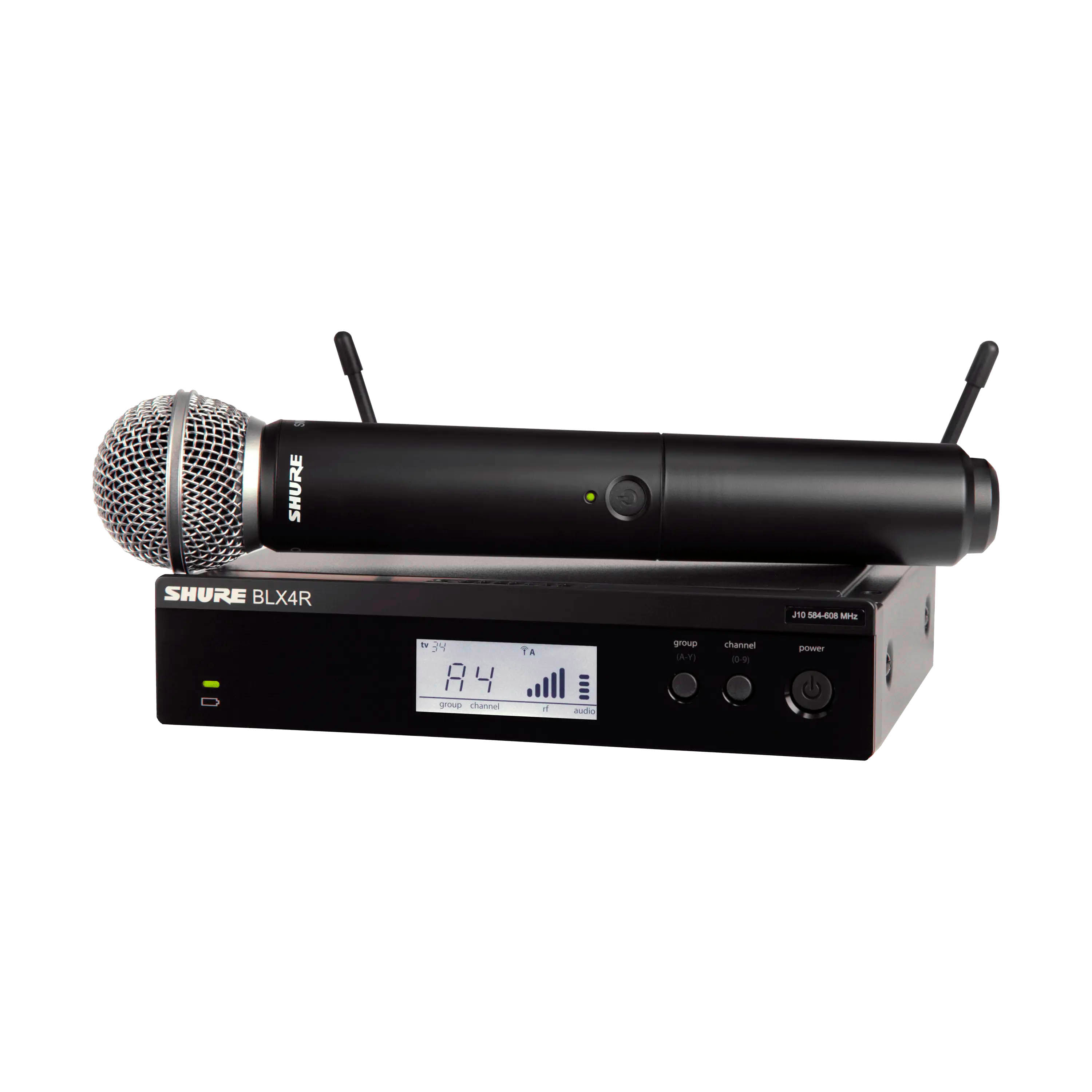 Sistema inalámbrico de montaje en rack Shure BLX24R/SM58 H11 con micrófono de mano SM58