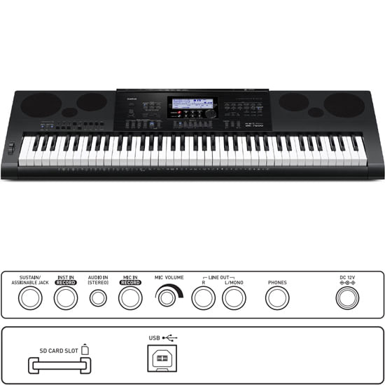 Teclado Casio WK-7600 con fuente de poder